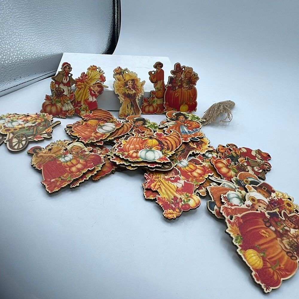 Vintage Fall Decor Fall Autumn wooden hanging decorations.